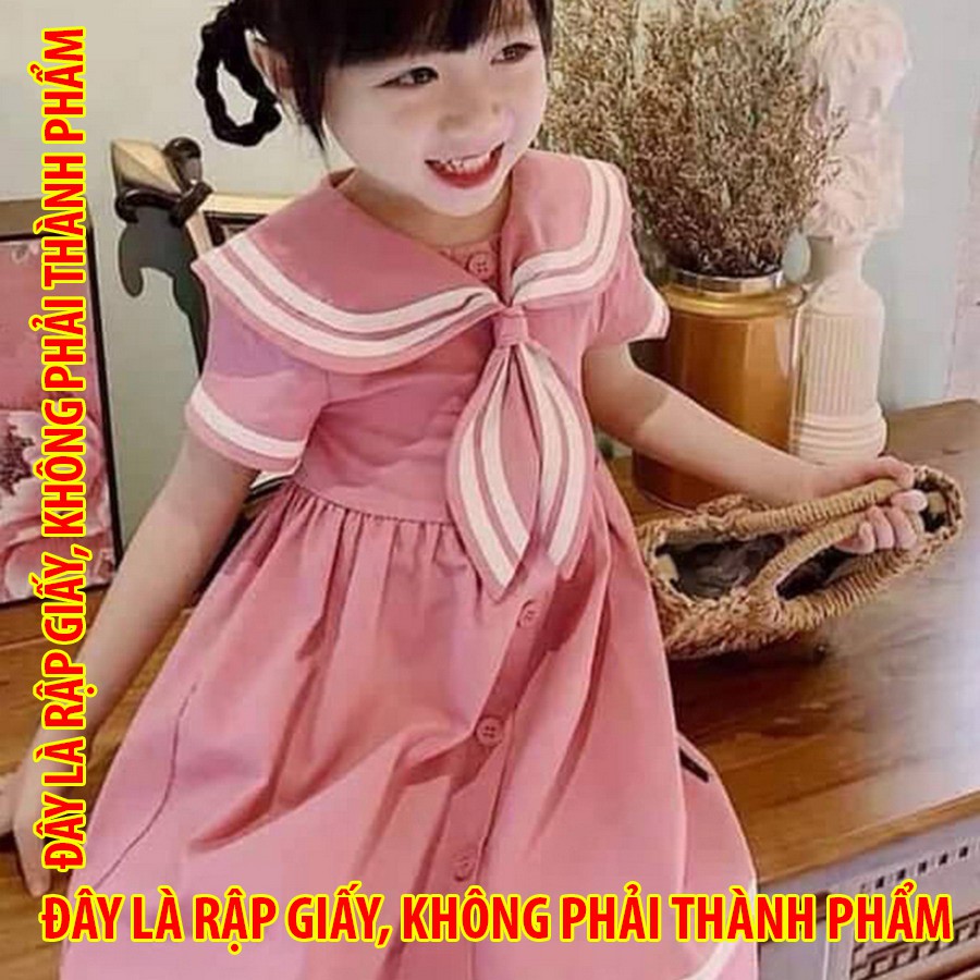 Rập giấy 30048 - Đầm cổ Thủy thủ thắt nơ