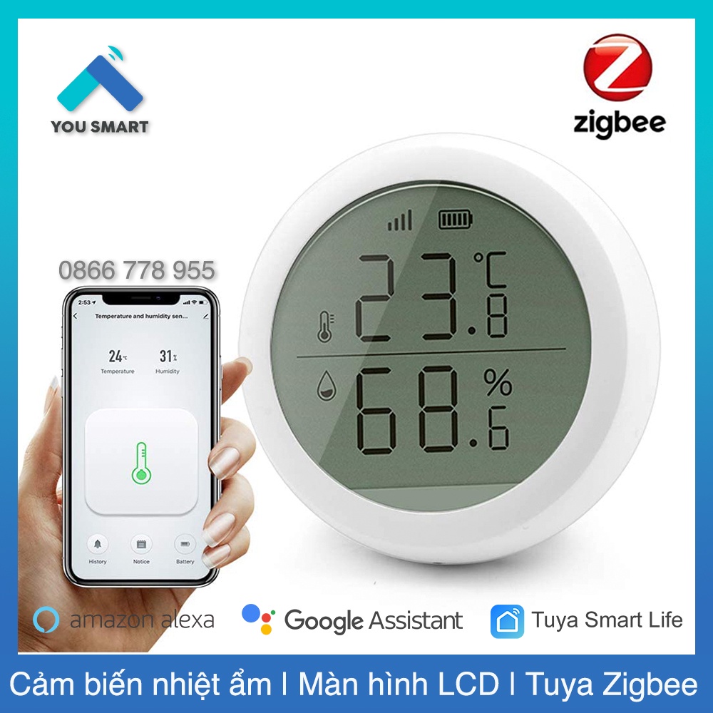 Cảm biến Nhiệt Độ - Độ Ẩm Zigbee - Tuya Smartlife