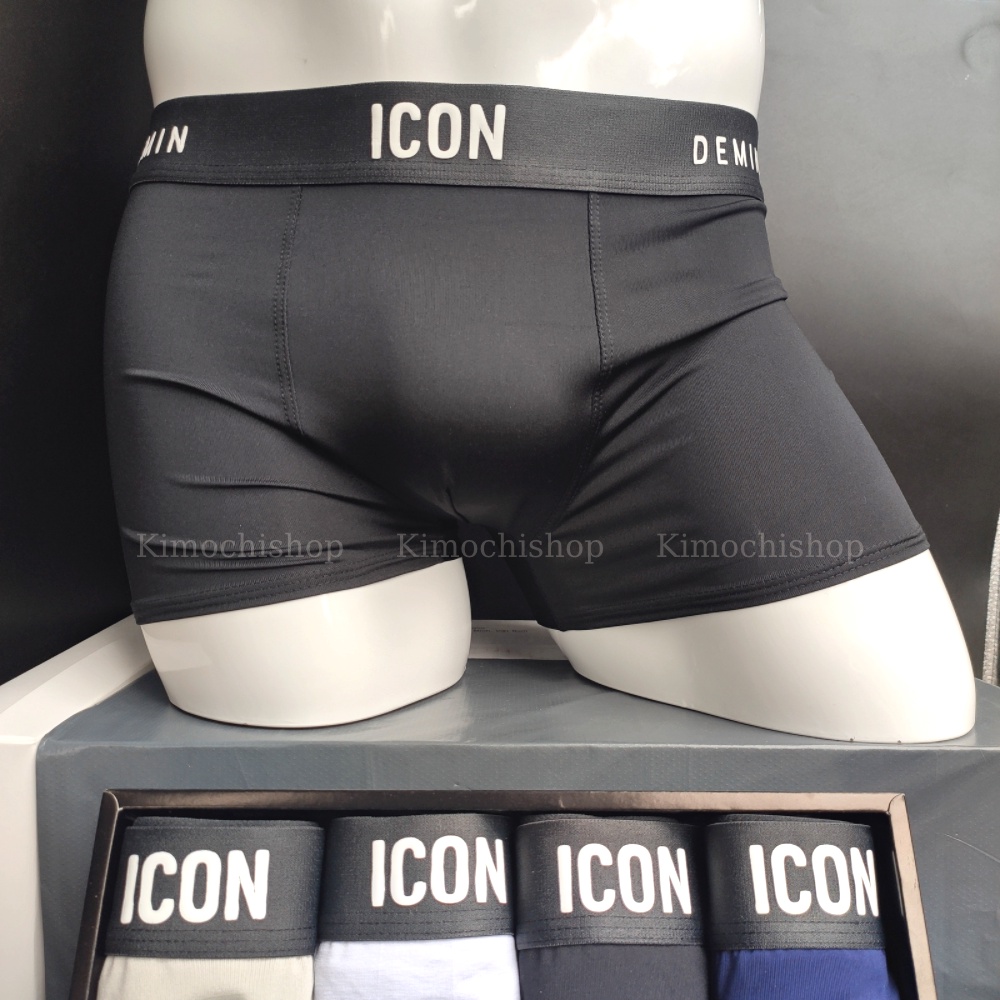 Quần Lót Nam Boxer Thun Lạnh ICON Co dãn 4 chiều, Quần sịp Nam Thun Lạnh Boxer ICON Denim đủ màu