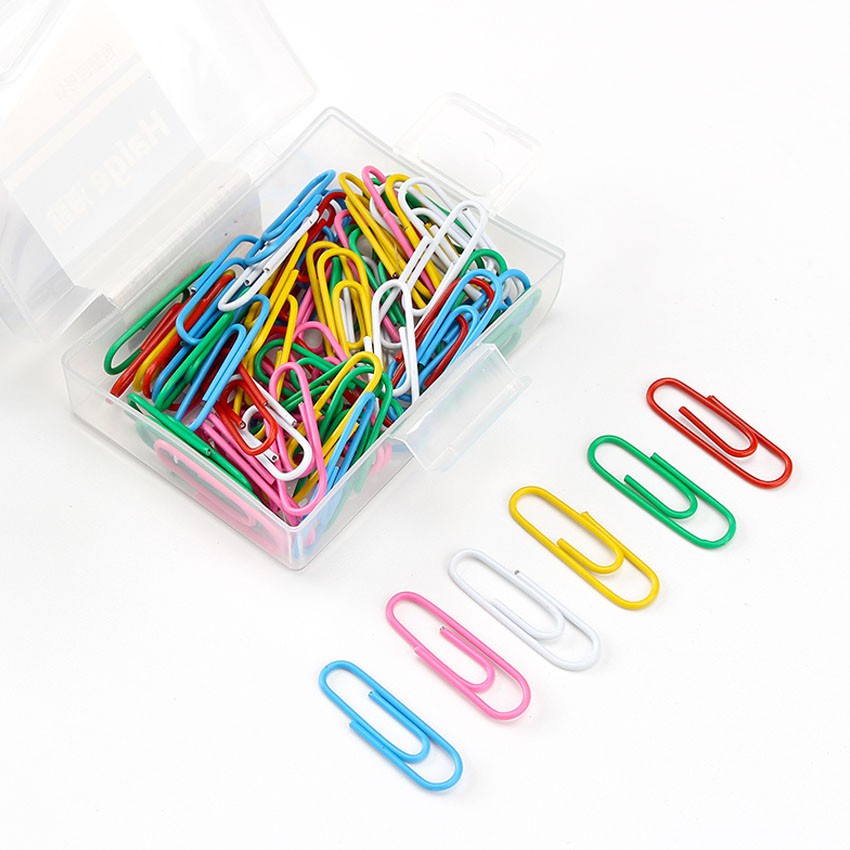 Ghim kẹp giấy nhiều màu sắc  bằng thép cứng bọc nhựa bên ngoài chống gỉ sét