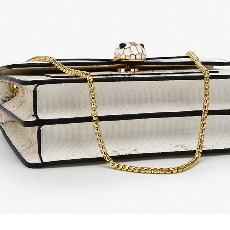 IELGY Niche Túi Xách Đeo Vai Họa Tiết Da Rắn Phối Dây Xích Chất Lượng Cao Cho Nữ