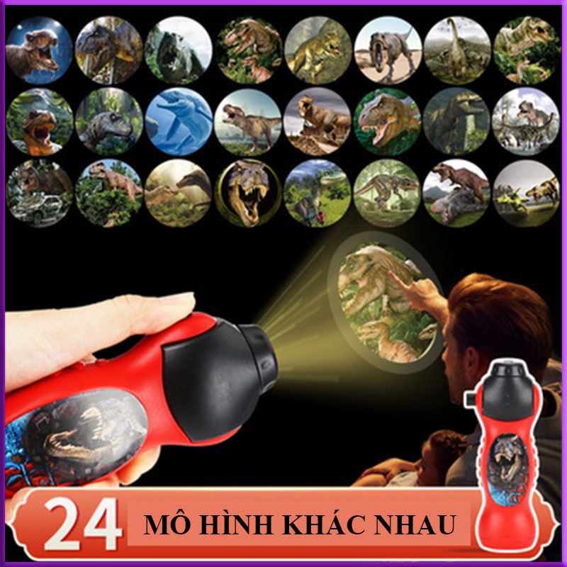 Đèn Pin Chiếu Hình Cho Bé, Đồ Chơi Trẻ Em Cho Bé Gái, Bé Trai Thoả Sức Khám Phá Khủng Long