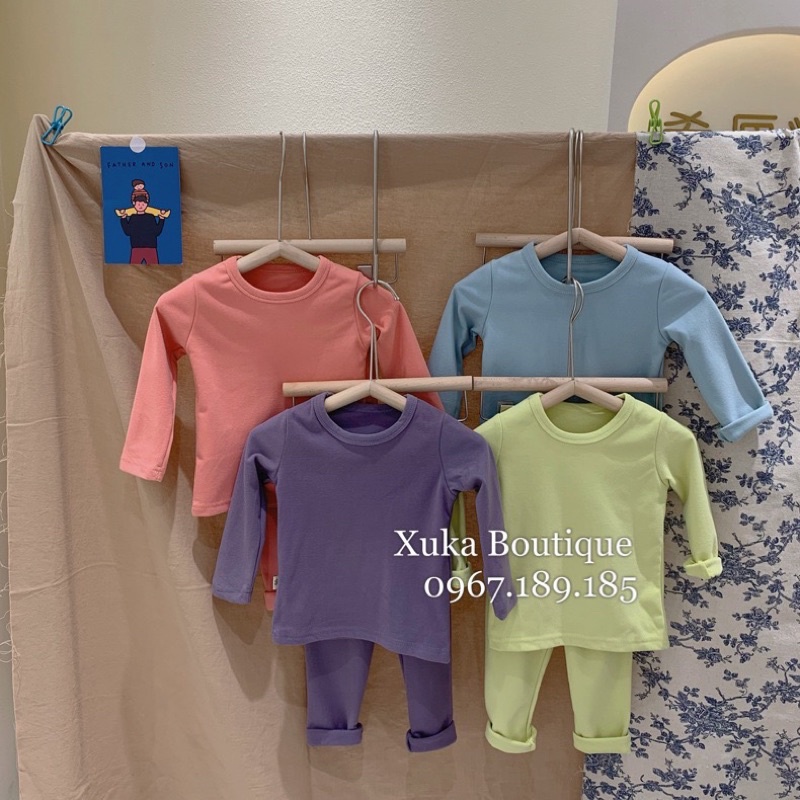 Bộ Quần Áo Dài Tay Giữ Nhiệt Bé Trai Bé Gái - Xuka Boutique - Bộ Quần Mặc Nhà Thu Đông Cho Bé Hàng Quảng Châu Cao Cấp
