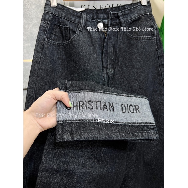 quần jean xám lai thêu