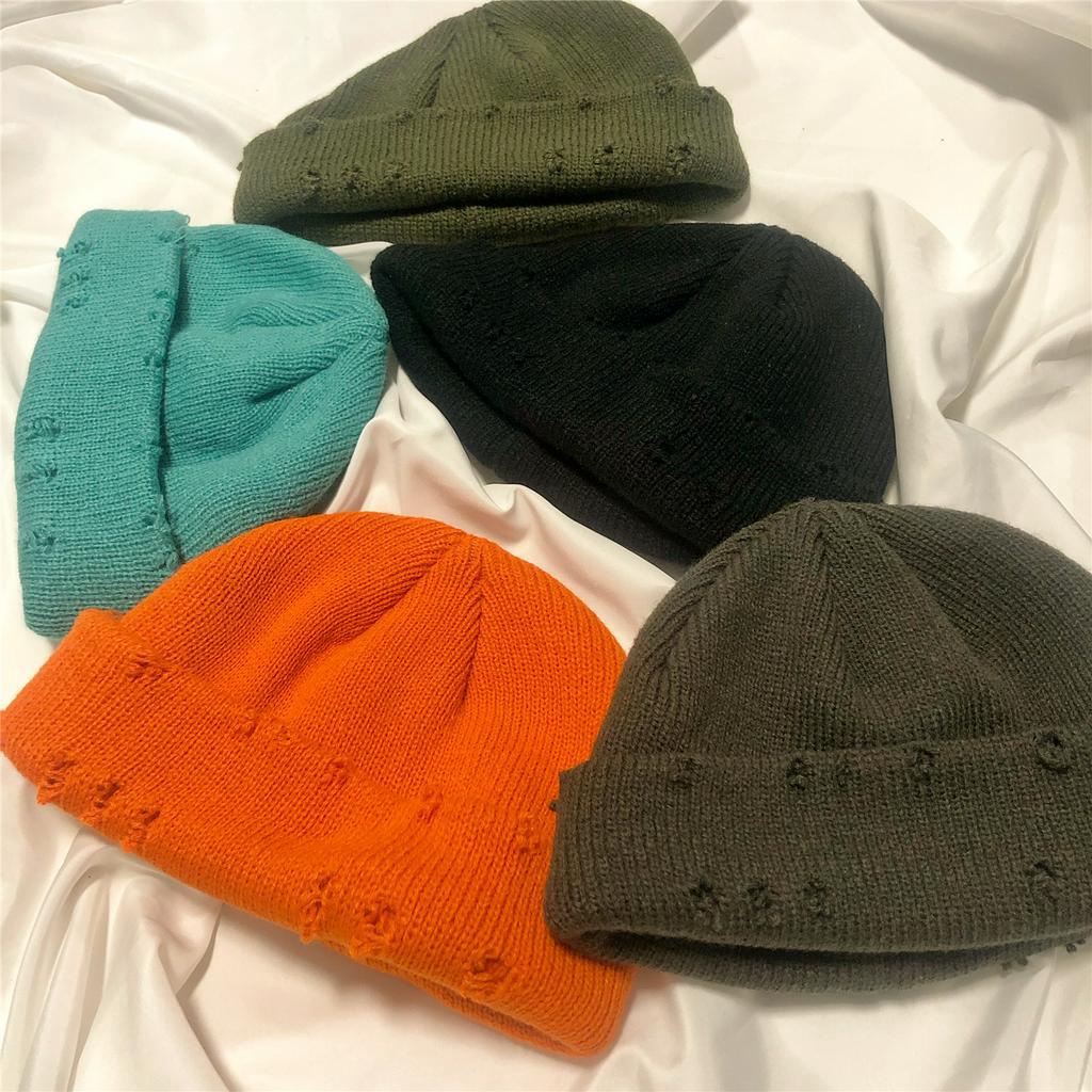 Mũ Len Dệt Kim Thiết Kế Rách Phong Cách Hàn Quốc 22141