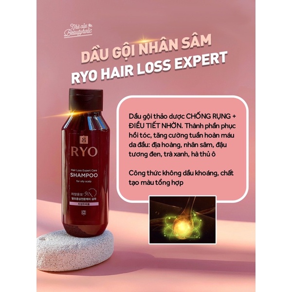 Dầu gội và tinh chất giảm rụng tóc RYO