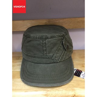 Mũ đầu vuông Hàn Quốc khaki cao cấp