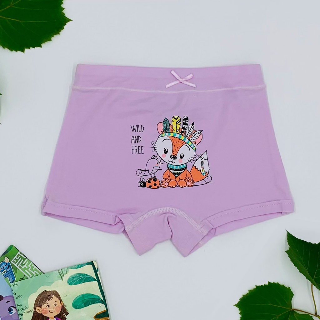 Combo 5 quần lót bé gái ATUNER QLG023, chip đùi cho bé 3-10 tuổi, vải Cotton kháng khuẩn, thoáng mát, họa tiết đáng yêu