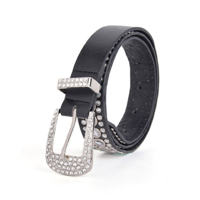 Ivy Bar Adult Teenager Bling Bling Rhinestones Belt Studded Belt for Women Men