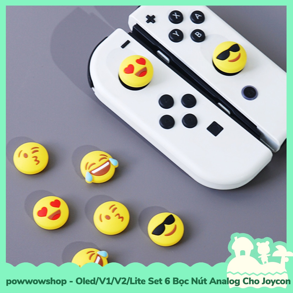 [Sẵn VN - Hỏa Tốc] Oled/V1/V2/Lite Set 6 Bọc Nút Analog Joycon Cho Máy Game Cầm Tay Nintendo Switch Emotional Funny