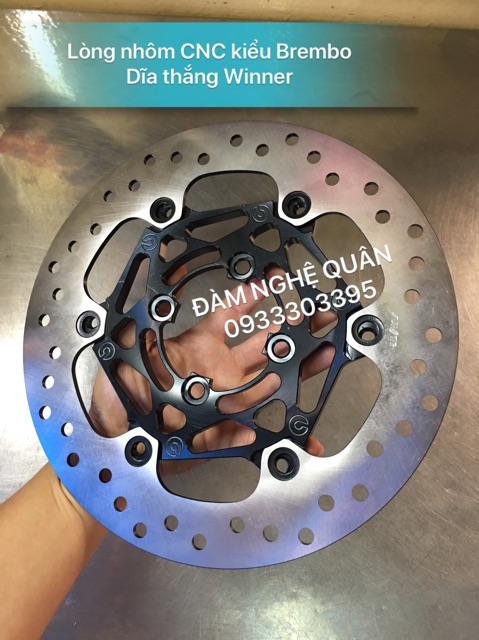 Lòng nhôm CNC đen kiểu Brembo + dĩa thắng Winner loại 1 mới 100% 💰 600,000 VND / 1 bộ gồm dĩa + lòng