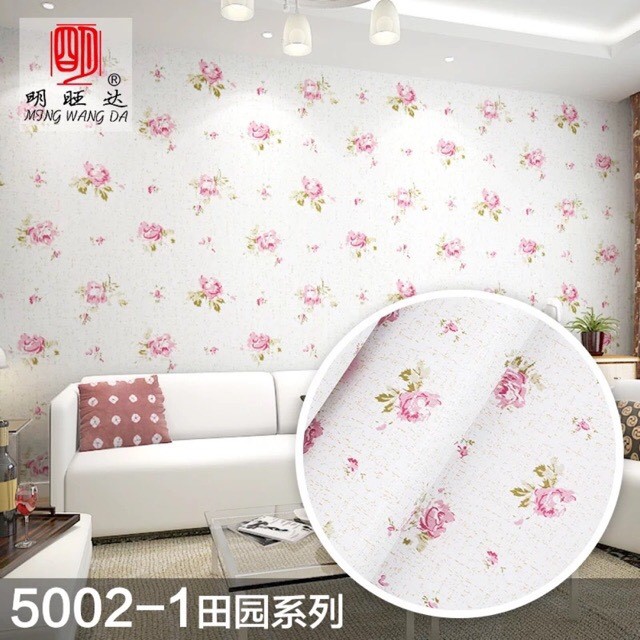 10m giấy dán tường sẵn keo hoa hồng nhí  5123