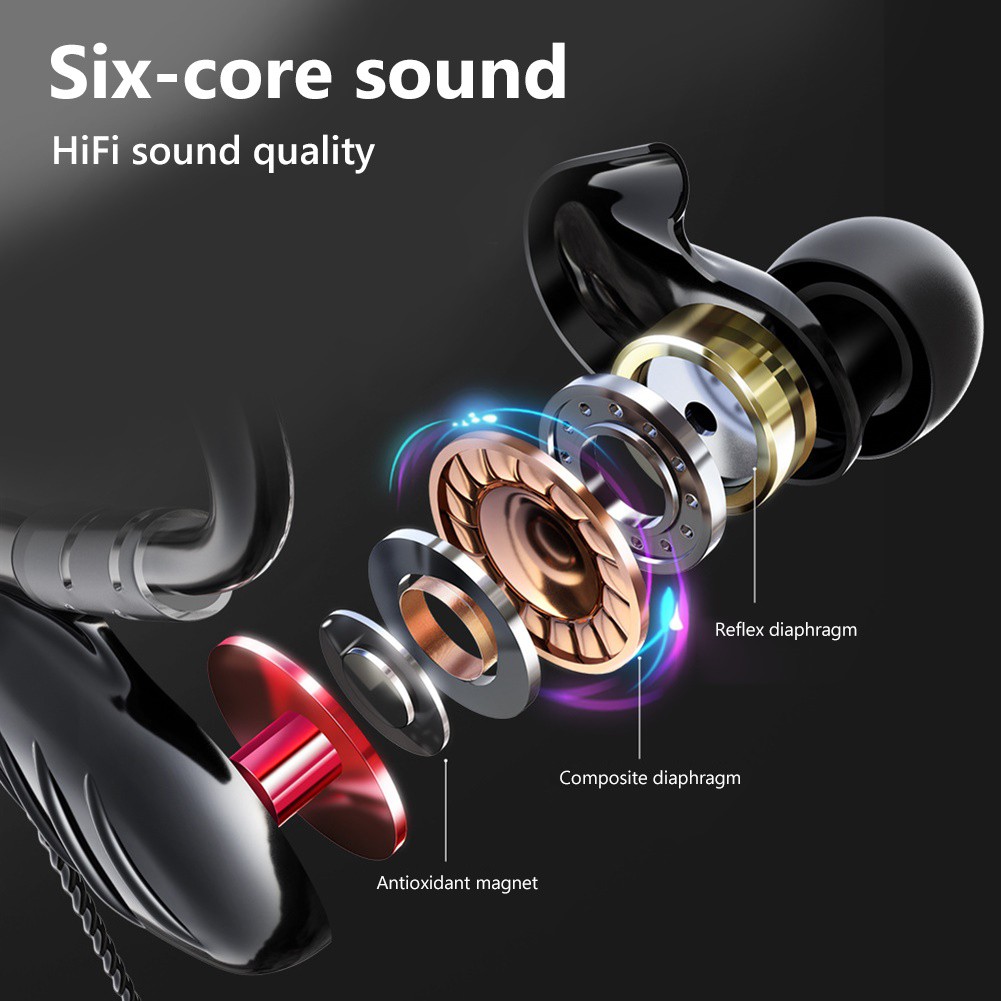 Tai Nghe Nhét Tai Hifi 6d Giắc Cắm 3.5mm Có Micro