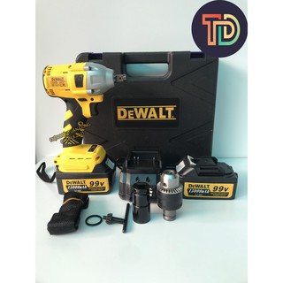 Siết bulong DEWALT 99V không chổi than, 2 pin, Kèm đầu khoan