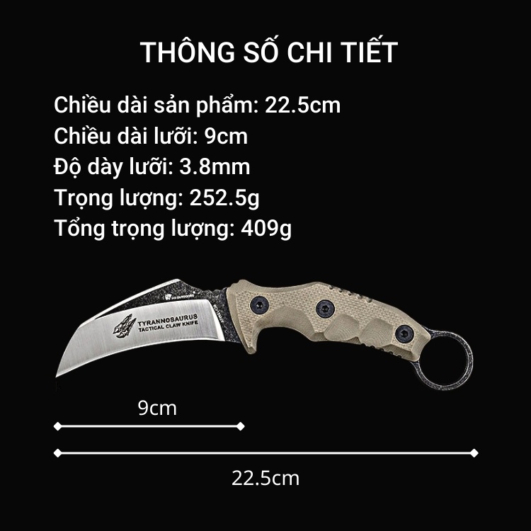 Hx Outdoors Karambit D-205 Dụng cụ sinh tồn đi rừng đi phượt dã ngoại chiến thuật sinh tồn | BigBuy360 - bigbuy360.vn