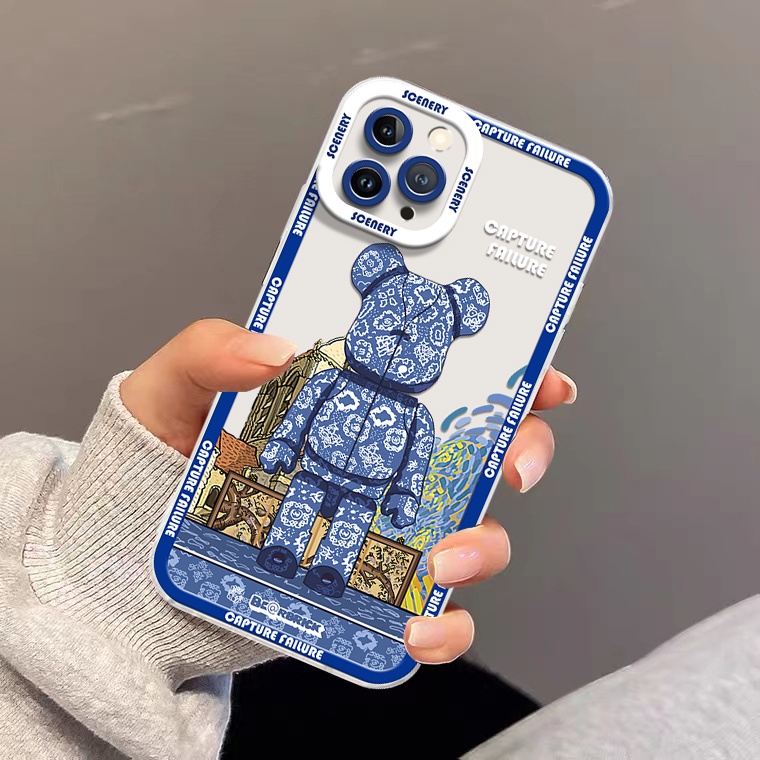 Ốp Điện Thoại Silicon TPU Mềm Trong Suốt Họa Tiết Gấu Cho IPhone 13 12 Pro Max 11 Pro X XR XS Max 6 6S 7 8 Plus
