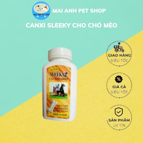 [CHÍNH HÃNG] Canxi Sleeky cho chó mèo - bổ sung canxi cho răng và xương khớp chó mèo