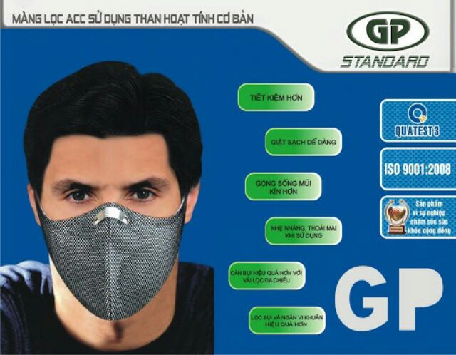 01 CÁI KHẨU TRANG GP STANDARD MÀNG LỌC THAN HOẠT TÍNH | BigBuy360 - bigbuy360.vn