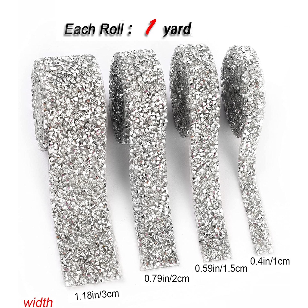 Cuộn Dây Ruy Băng Đính Đá Lấp Lánh 1 Yard