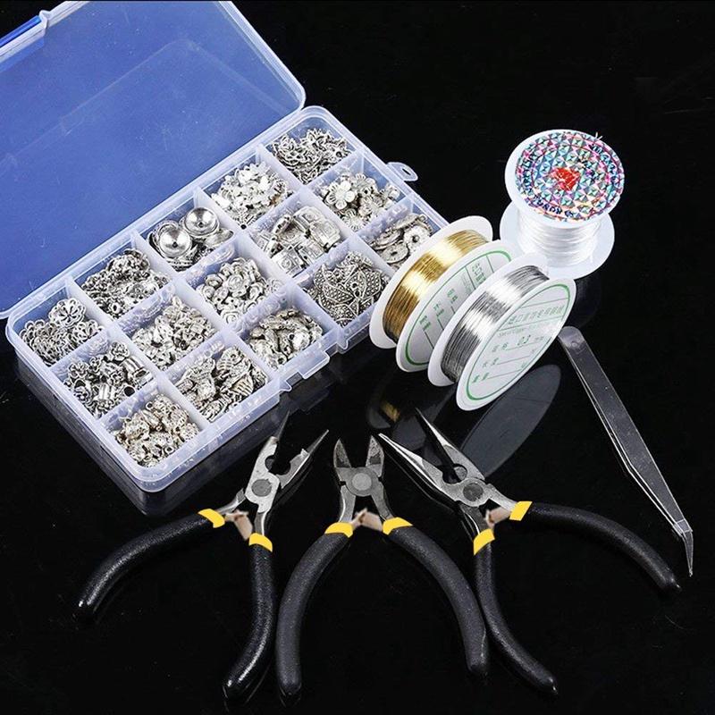 Bộ 8 Kìm Cắt Dây Điện Mini Mũi Dài Với Tay Cầm Màu Đen / Hàm Phẳng / Hàm Cong / Cắt Đường Chéo