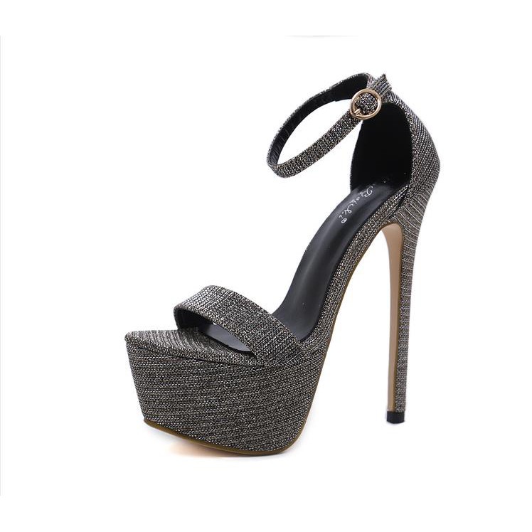 ✾◕☄17 stars of the same style 16cm cm Hate Tiangao women’s shoes super high heel stiletto platform sexy nightclub sandals 40 yards