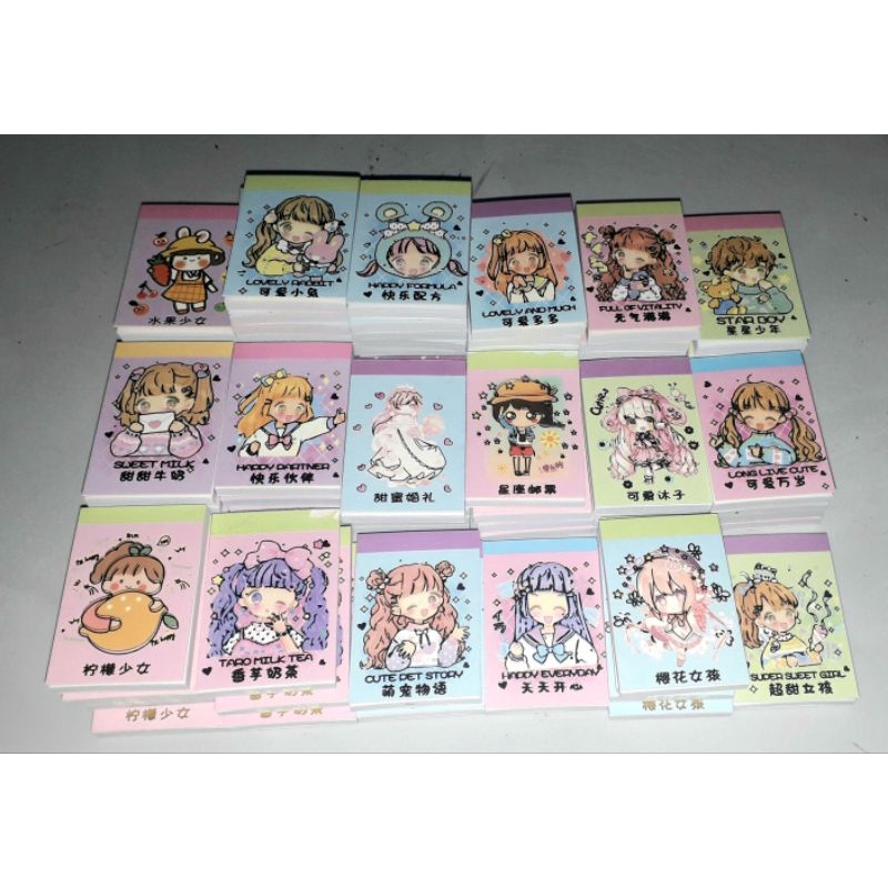 Một cuốn có 24 tờ dán sticker kích thước 4x6cm có nhiều mẫu rất đẹp