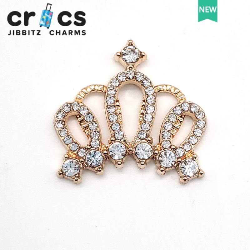 Phụ Kiện Khóa Gài Giày crocs Bằng Kim Loại Đính Đá Pha Lê Thời Trang