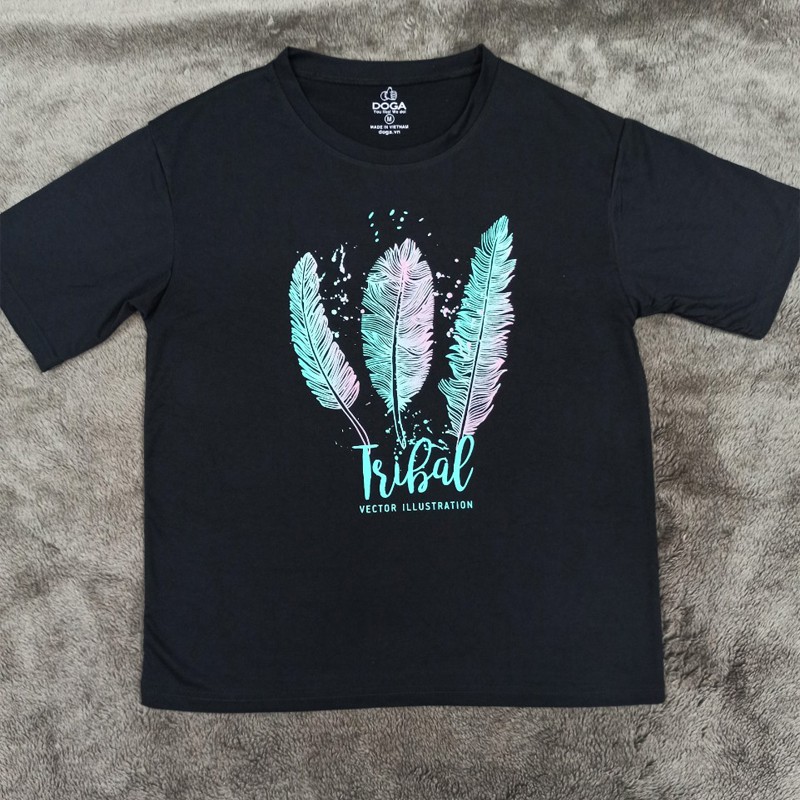 Áo Thun Nữ Cổ Tròn FREESHIP️ Áo phông nữ thun cotton, mịn, mát, sành điệu in hình lông vũ - Mã M92