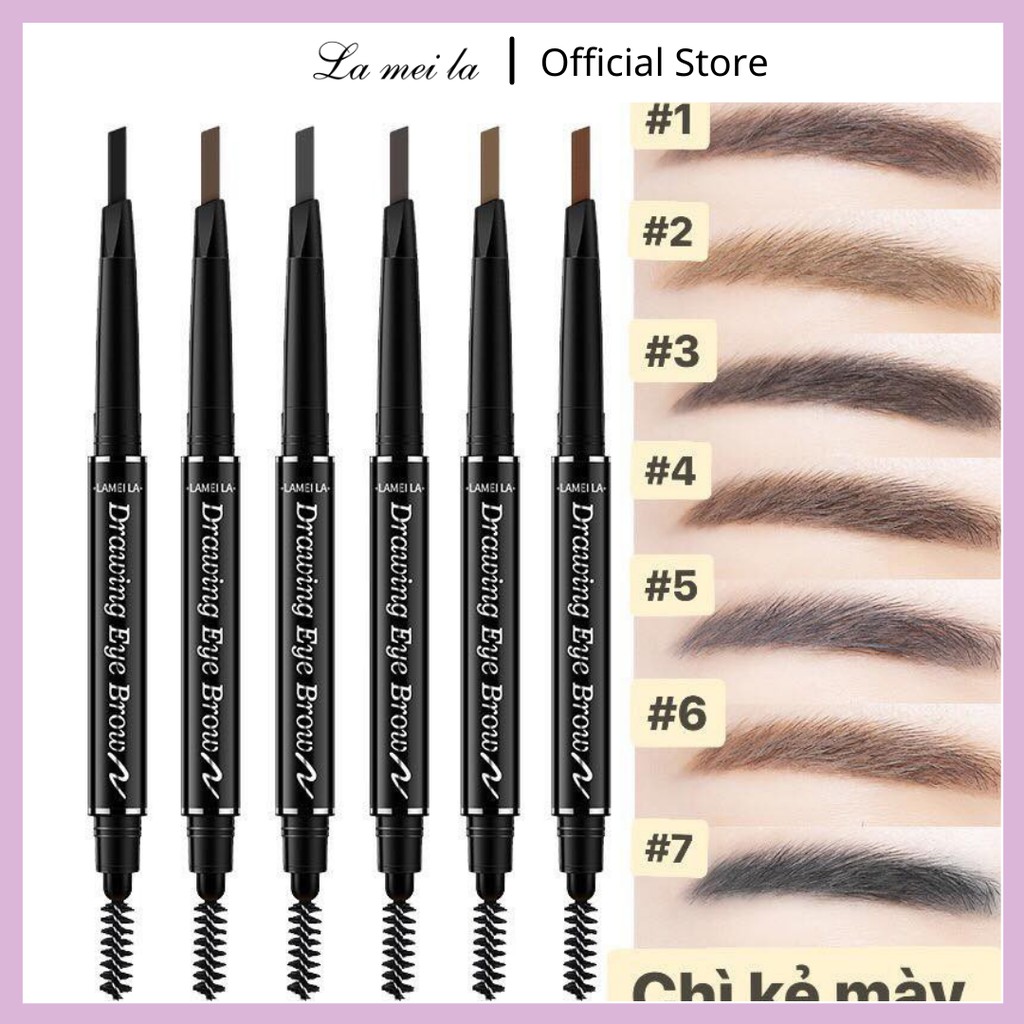 Chì Kẻ Mày Double Effect Lameila 02 đầu không thấm nước Chính Hãng LCKM1