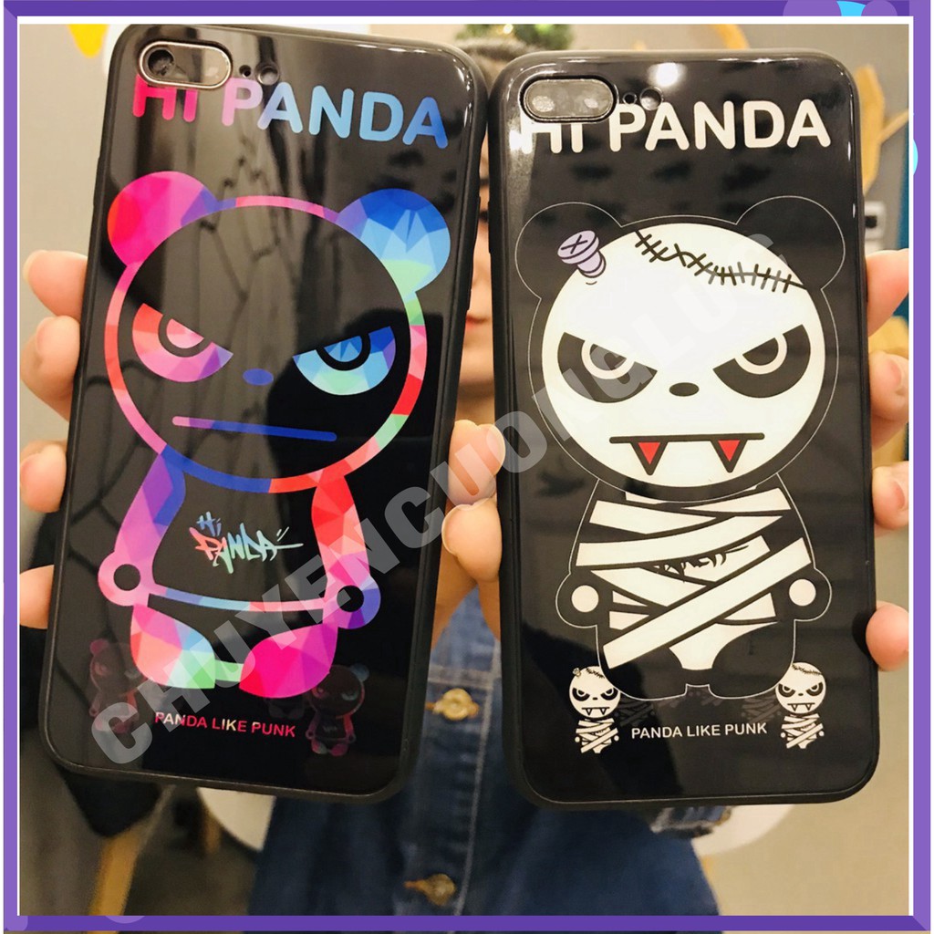 [HOT] Ốp Lưng Kính Cường Lực Panda Mặt Quỷ