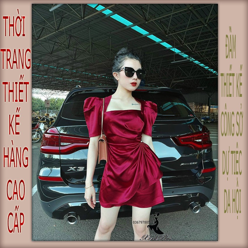 [Freeship 50K] Mẫu hottrend -Đầm Thiết Kế dự tiệc màu đỏ phối cổ ren và nơ sang trọng | BigBuy360 - bigbuy360.vn