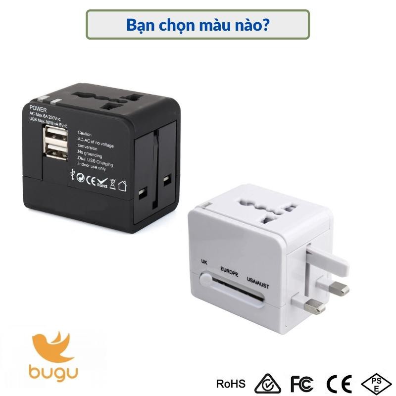 Ổ Cắm Điện Đa Năng Thông Minh Phích Cắm Chuyển Đổi Với 2 Cổng USB Bugu HHT148