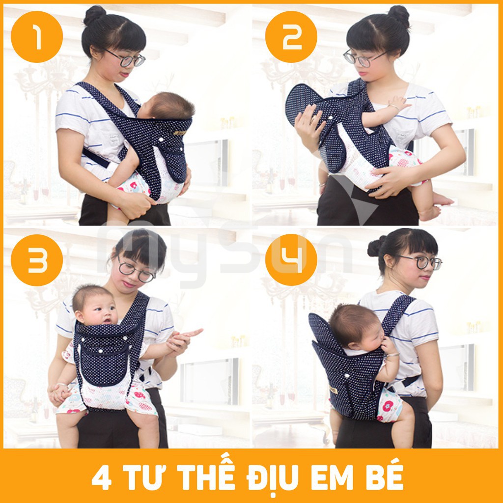 trẻ xe đẩy trẻ em Đai địu 🌸FREESHIP🌸 vải em bé ngồi 4 tư thế cho bé sơ sinh, trẻ em 36 tháng tuổi ngồi xe máy có đỡ c