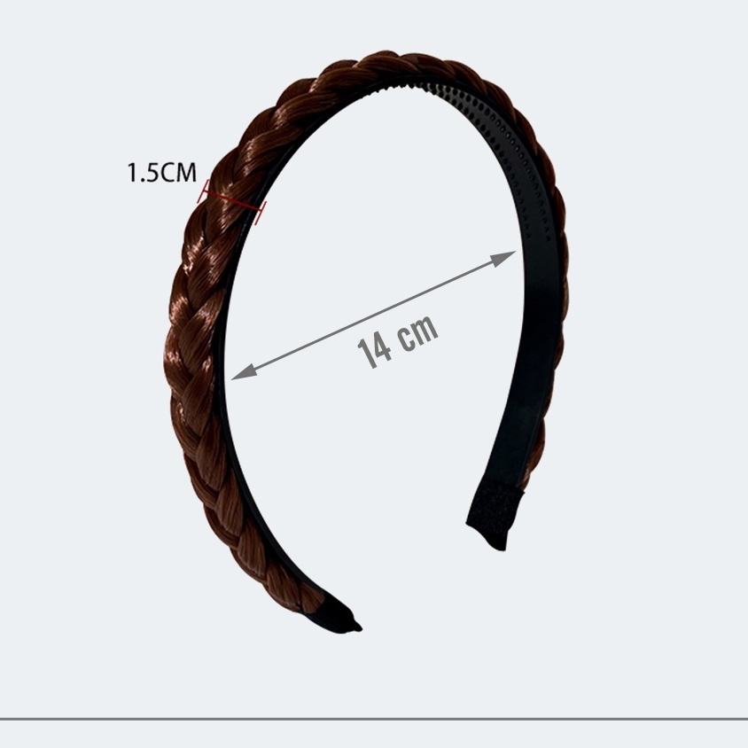 Bờm băng đô tóc giả tết thắt bím phong cách Hàn Quốc