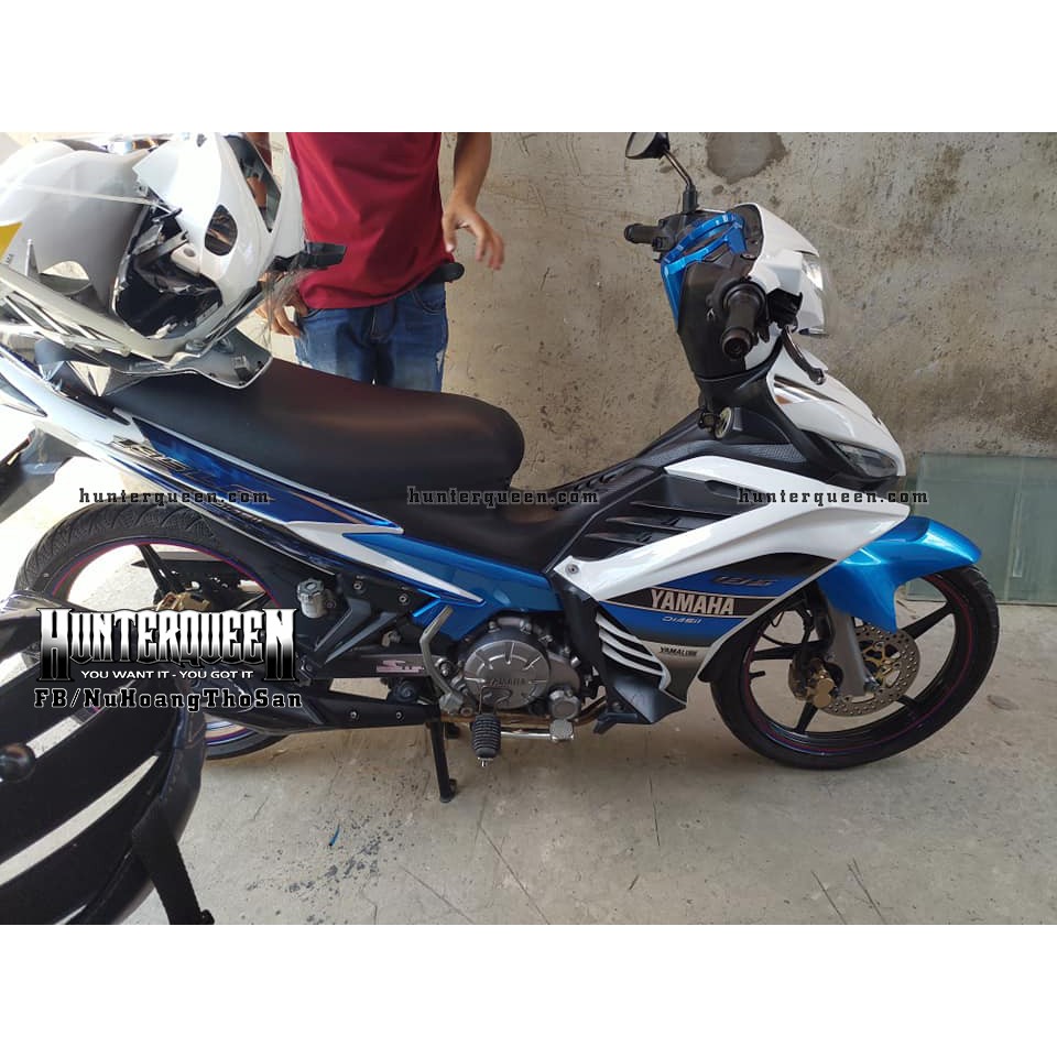 Tem rời Exciter 2011 - Chất liệu crom - YAMAHA LC trắng xanh - Tùy chỉnh theo yêu cầu - Tem chế chất lượng cao
