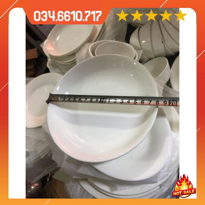 Đĩa sứ sâu lòng Bát Tràng đủ kích cỡ - Đĩa sứ trắng sâu lòng hàng dày đẹp