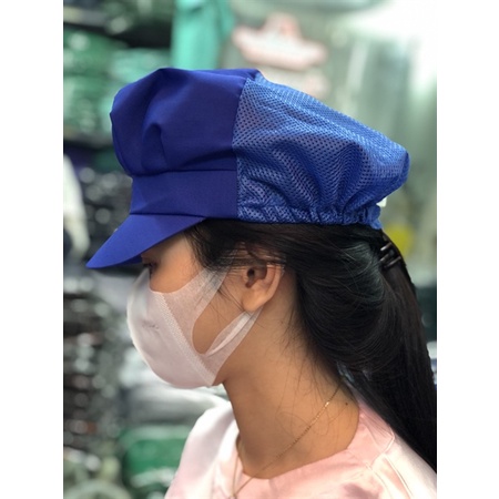 Nón lưới trùm tóc công nhân thực phẩm, mũ vải bảo hộ màu TRẮNG, XANH BIỂN, XANH LÁ, VÀNG