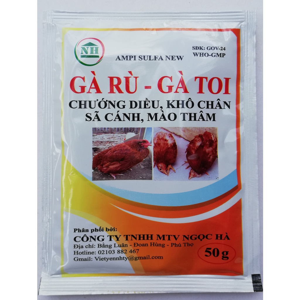 1 gói AMPI - SULFA NEW 50g Dùng cho gia cầm, gà chọi , chim cảnh
