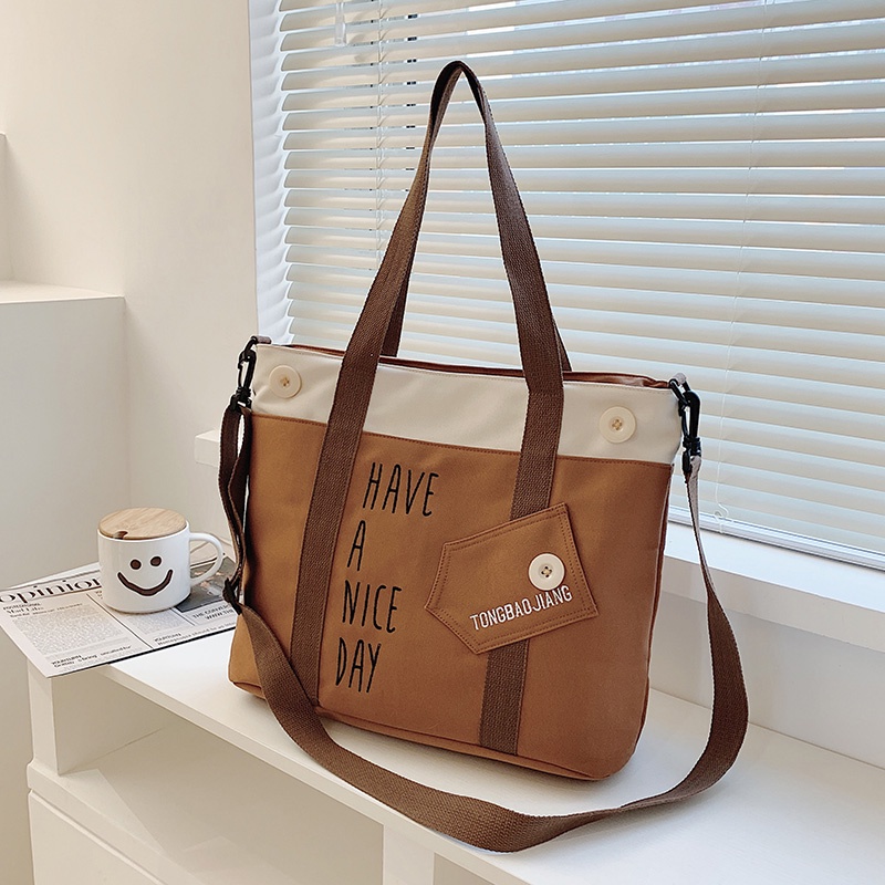 Túi Vải Canvas Đeo Vai Phong Cách Trẻ Trung Dành Cho Nữ