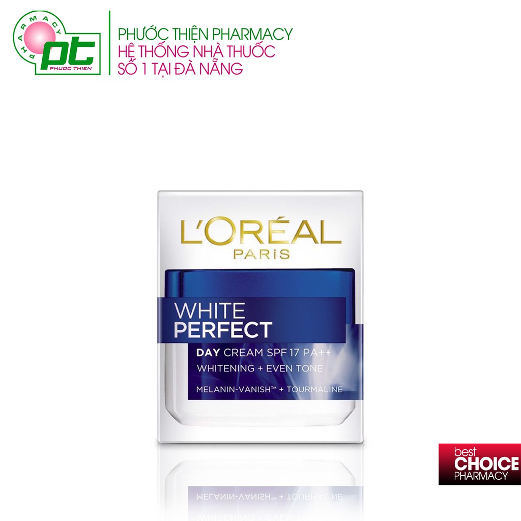 LOREAL Paris Kem Dưỡng Da Trắng Mượt Đều Màu Ban Ngày White Perfect SPF 19 PA+++ 50ml