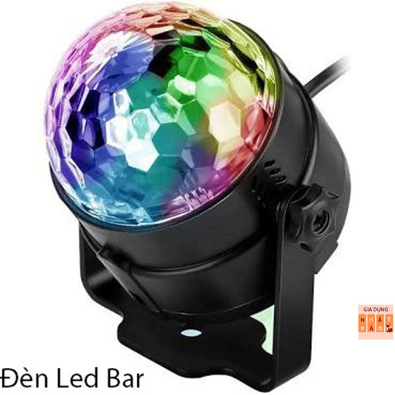 Đèn Led xoay trang trí 7 màu cảm ứng xoay theo nhạc, đèn Led xoay vũ trường,bar, sân khấu. Có điều khiển từ xa [ĐÈN BAR]