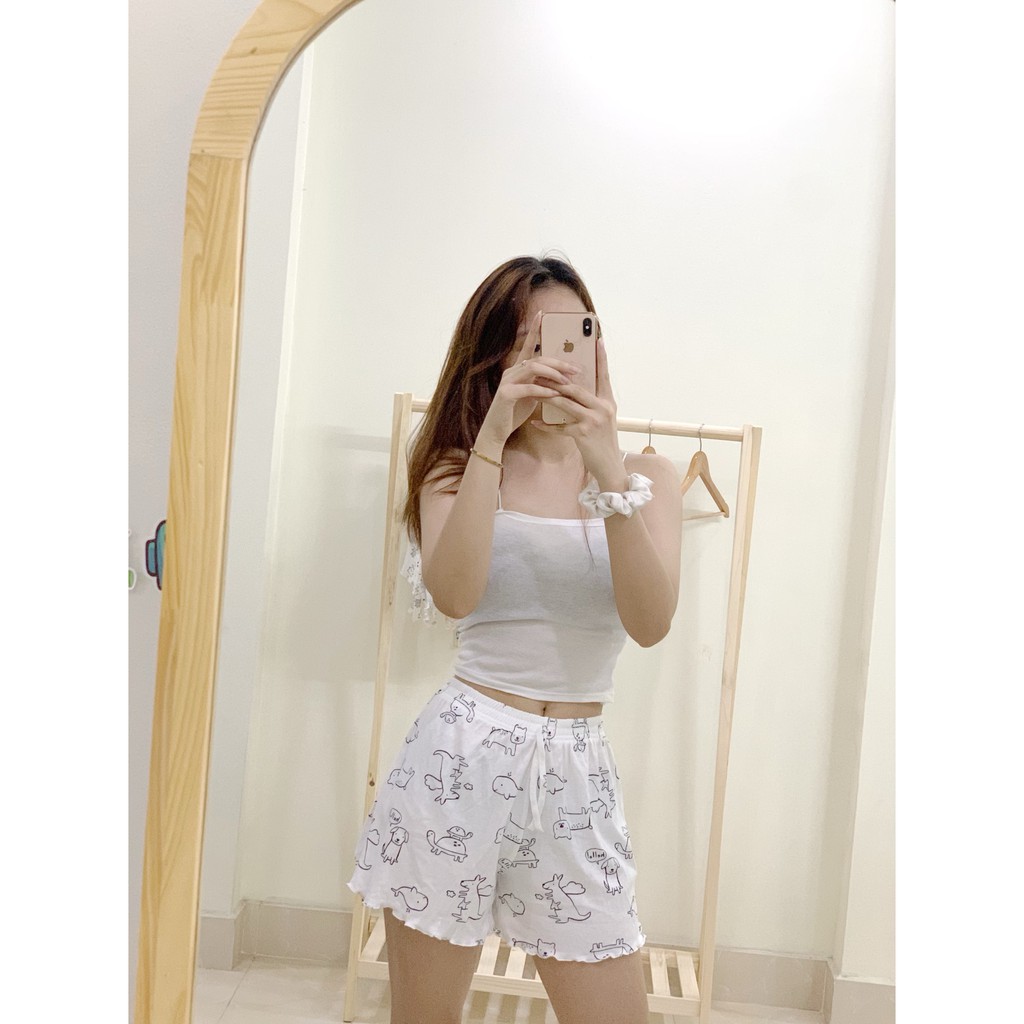 [MẶC NHÀ SIÊU THÍCH] Quần Short Nữ Mặc Nhà, Quần Đùi Nữ, Quần Ngủ Nữ Nhiều Hình Phối Áo 2 Dây Mặc Nhà cực Thoải Mái. | BigBuy360 - bigbuy360.vn