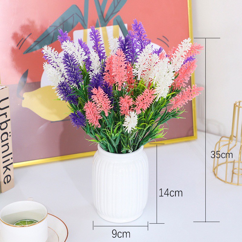 Bó Hoa Oải Hương Nhân Tạo Trang Trí Nội Thất hoa giả trang trí nhà để bàn chụp ảnh hoa gia cao cấp