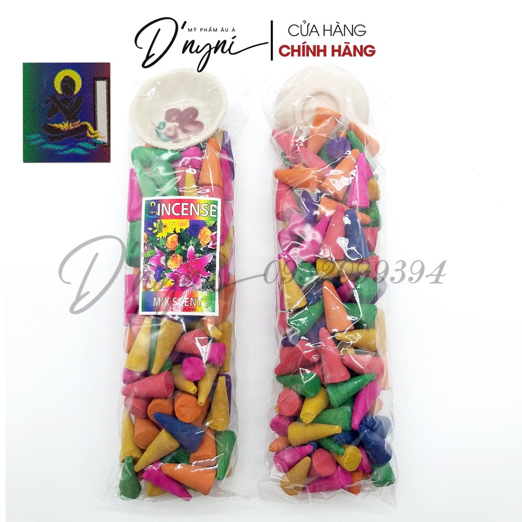 Trầm Hương Nụ MIX SCENT Nhiều Hương Hoa Thái Lan (100 nụ kèm chén sứ)
