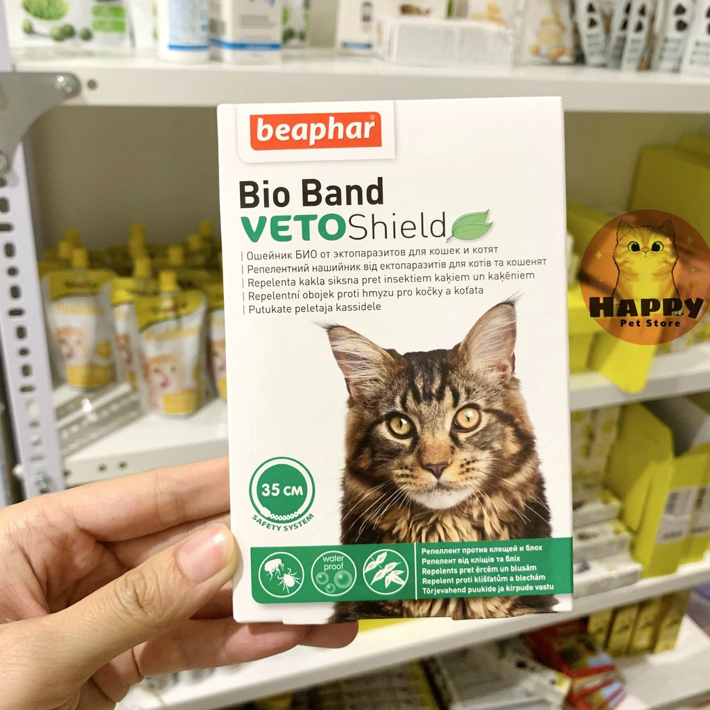 Vòng đeo cổ cho mèo chống ve, bọ chét, côn trùng Beaphar Bio Band 35 cm nhập Đức