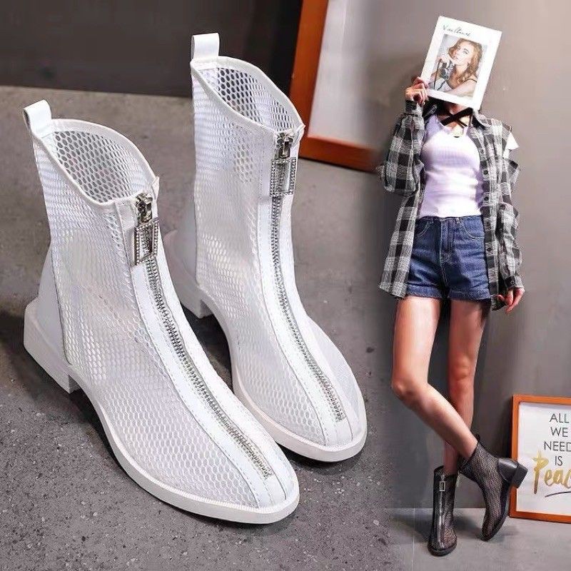 (ORDER) Bốt lưới cổ ngắn khoá kéo trước BIG SIZE 35-43