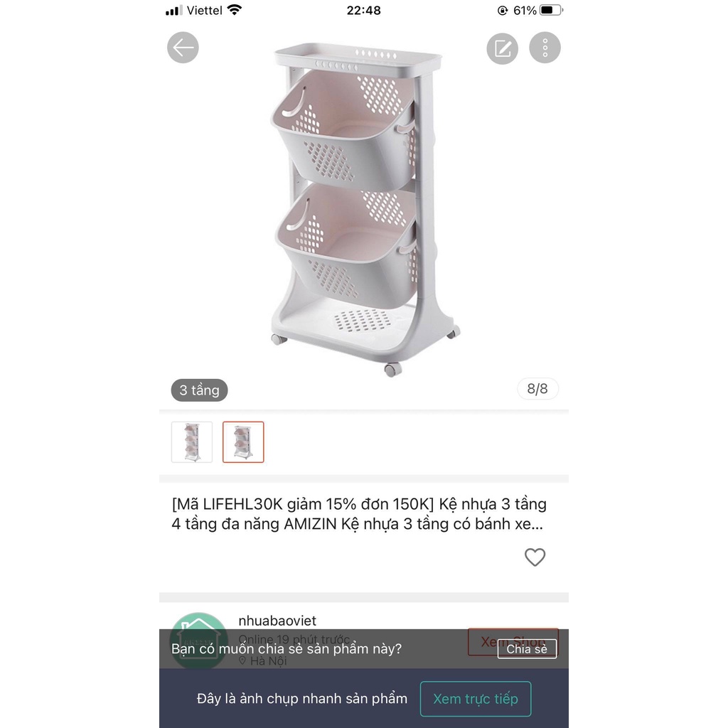 FREESHIP Kệ nhựa 2 tầng 3 tầng đa năng có bánh xe chuẩn Việt Nhật  Hàng cao cấp