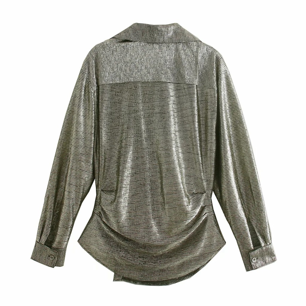 Áo Zara chemise lụa sequins sang chảnh AT6SMG49N10