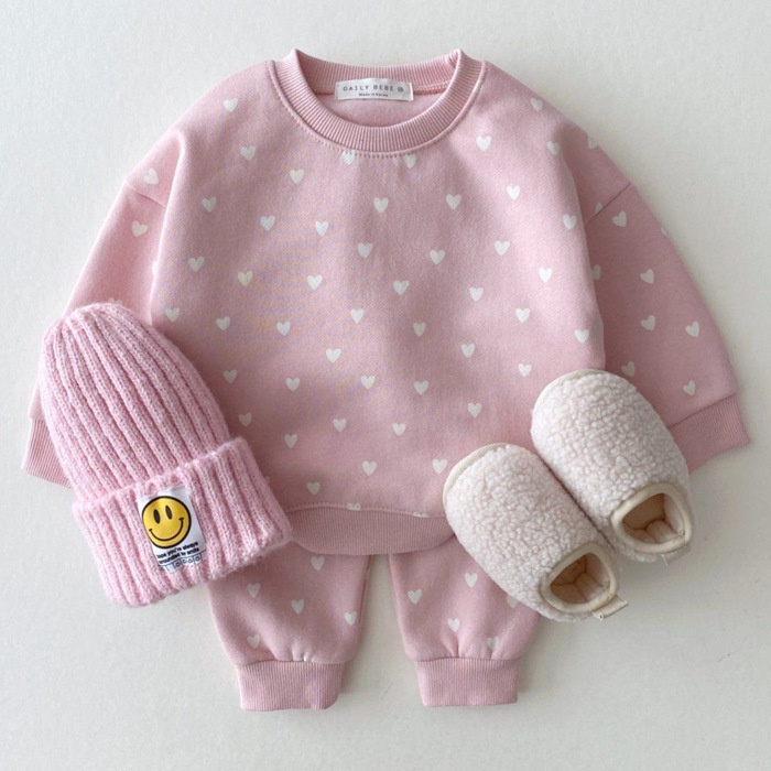 Bộ Đồ cotton Hai Món Phong Cách Hàn Quốc Thời Trang Xuân Thu 2023 Cho Bé Gái