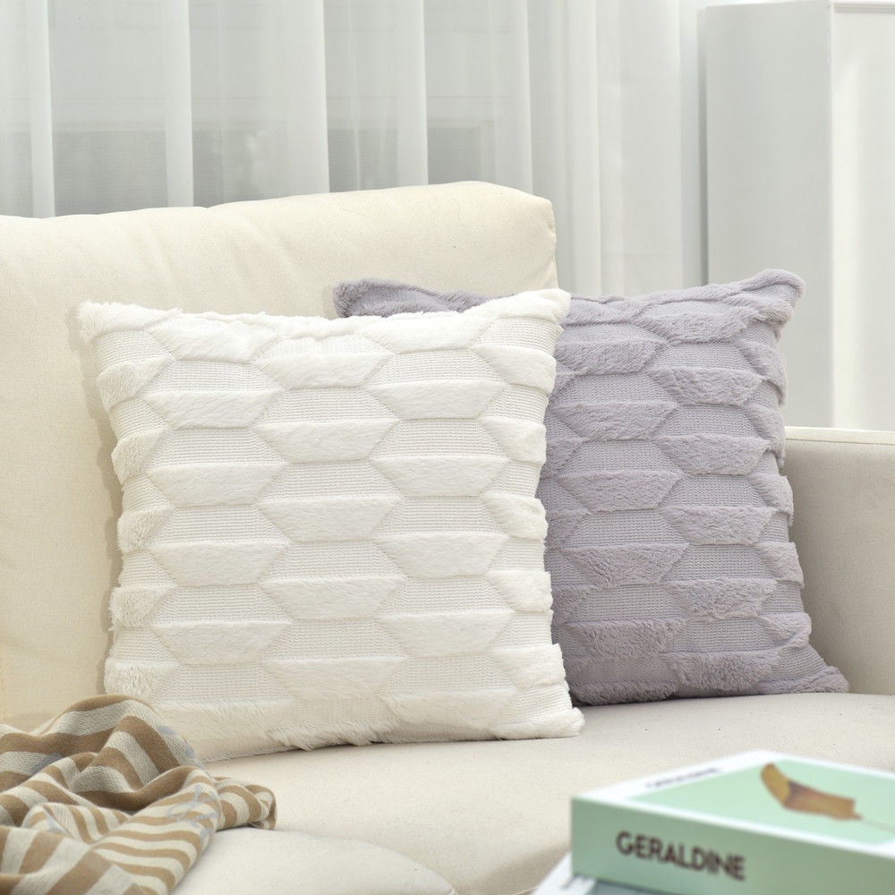 Vỏ Gối Sofa Vải Bông 3d Mềm Màu Trơn 45x45cm 30x50cm 45x45cm